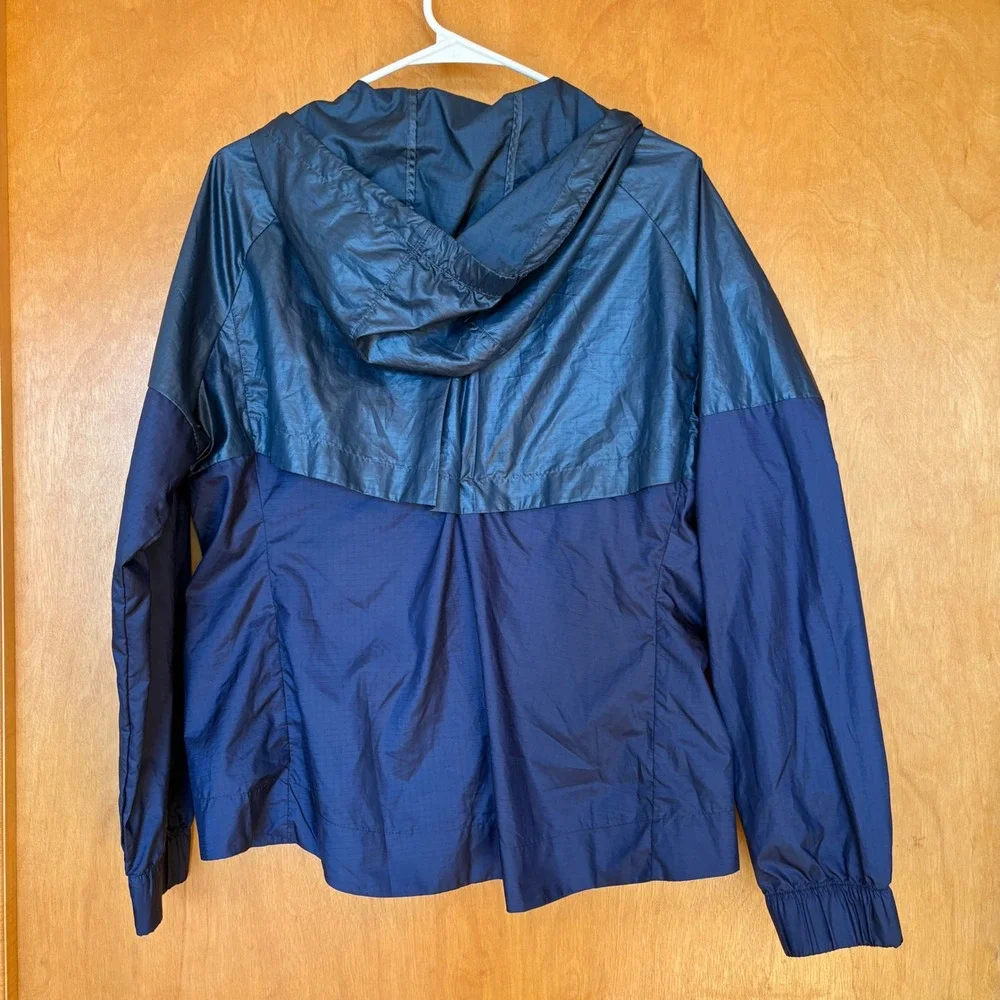 Nike Windrunner Hooded Lightweight Jacket Navy Green Womens Size L‎ 804947